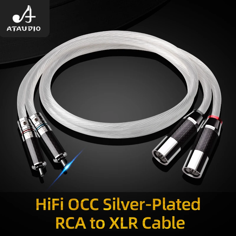 Hifi 2RCA to 2XLR Cable High Quality OCC Silver-Plated Dual XLR to Dual RCA Audio Cable