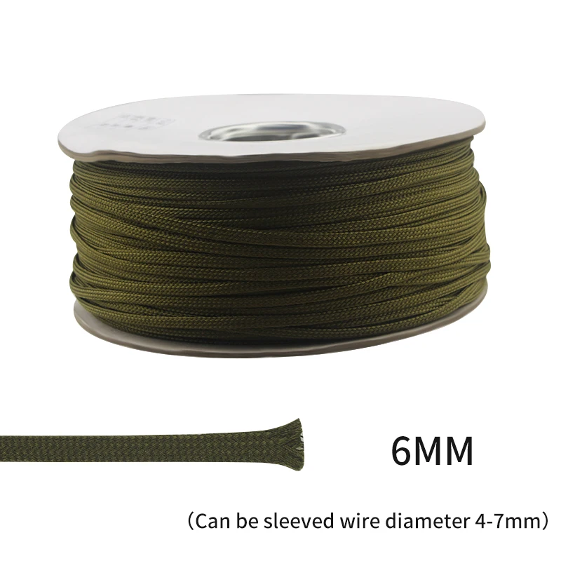

4mm/6mm/8mm/12mm/15mm Army Green Pure Cotton Shock Absorbing Mesh Audio Hifi Signal Cable Power Cord Speaker Speaker Wire Mesh