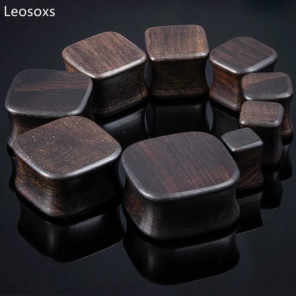 Leosoxs Ear Plugs Wood Flesh Tunnels Gauges Earrings Double Flared Wooden Ear Expender 8-25mm Solid Body Piercing Jewelry