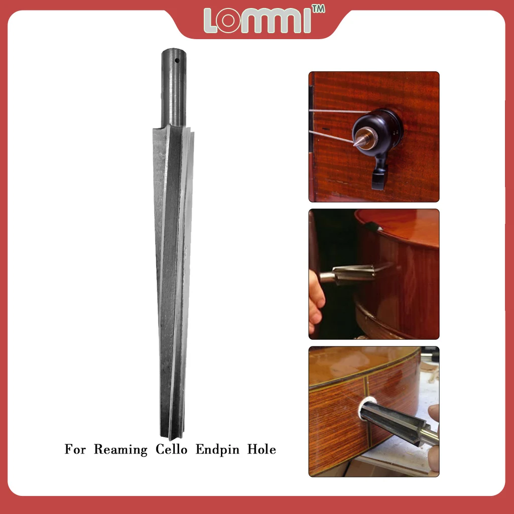 LOMMI 4/4 3/4 Cello Endpin Hole Reamer Shave 1:17 Taper Cello Neck Repair Tool Violin Luthier Tool Cello Accessories