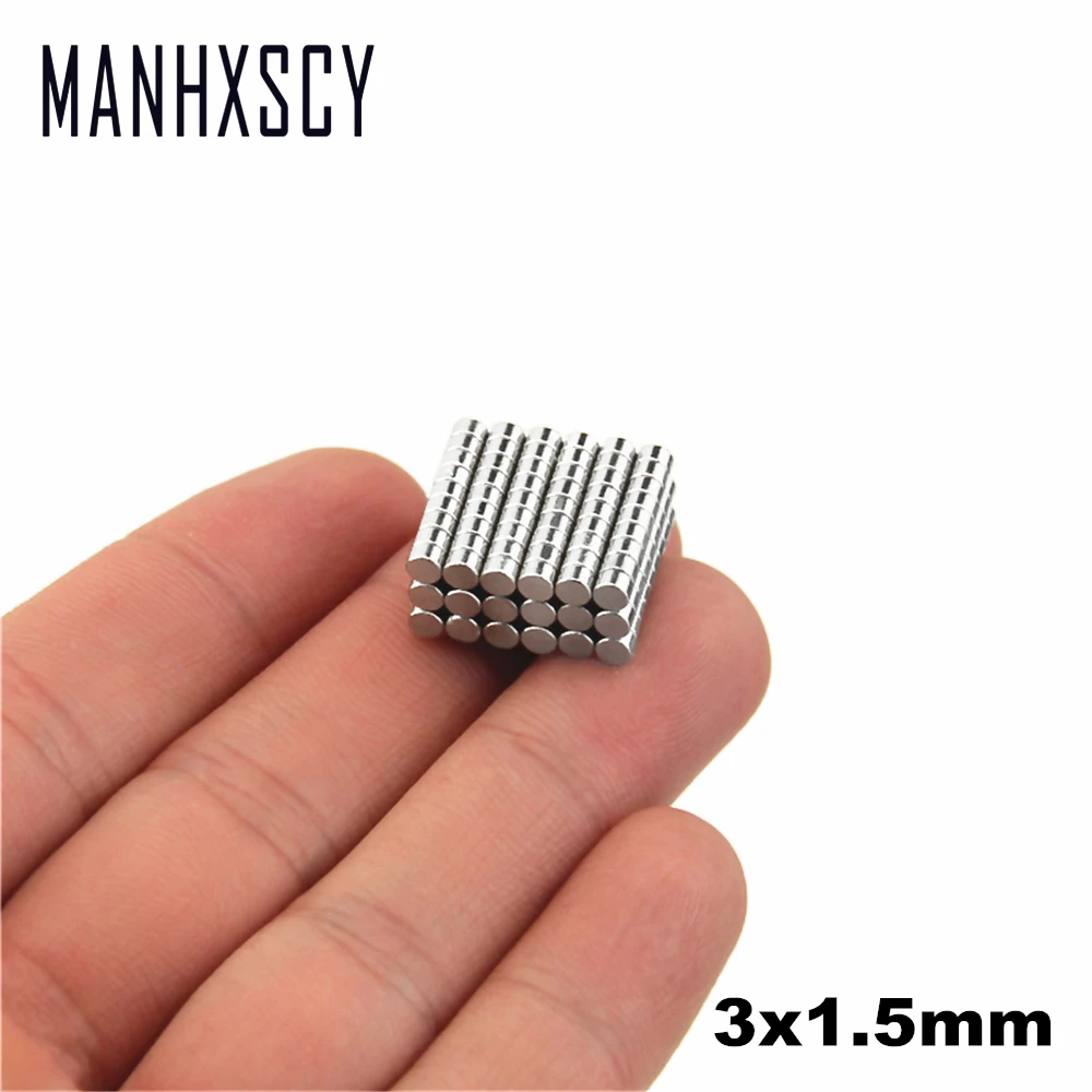 10000pcs Neodymium N35 Dia 3mm X 1.5mm Strong Magnets Tiny Disc NdFeB Rare Earth For Crafts Models Fridge Sticking 3x1.5mm