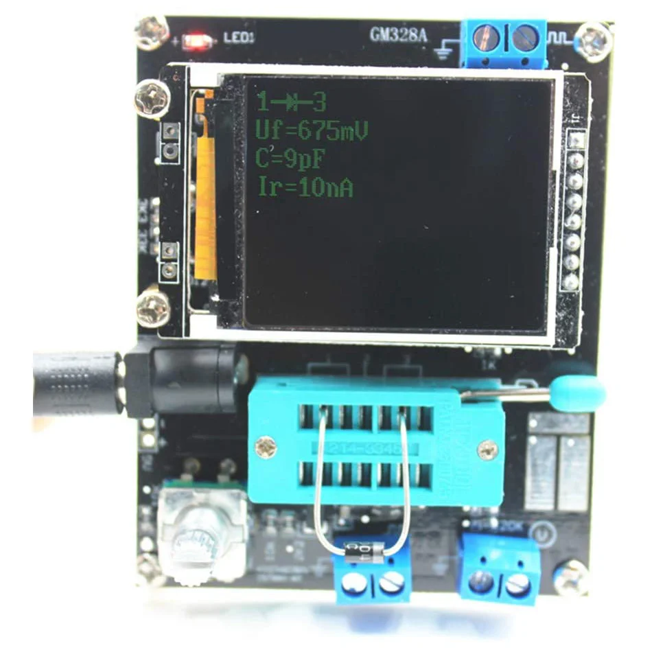 GM328A Transistor Tester Diode Capacitance ESR Voltage Frequency PWM Square Wave Signal Generator Soldering English/Russian