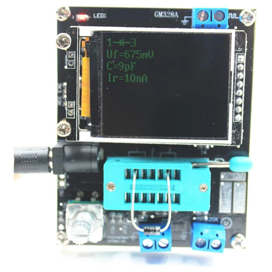 Gm328aトランジスタテスター,ダイオード,周波数pwm,正方形の波,信号発生器,英語/ロシア語