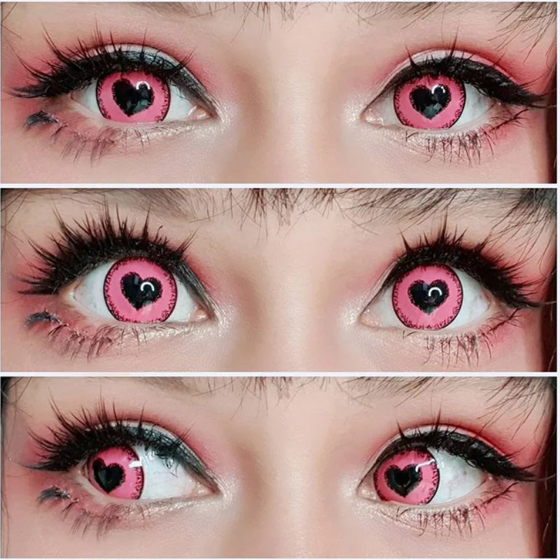 UYAAI 1 Pair Pink Lenses Anime accessories Color Contact Lenses Colored lenses Kitagawa Marin Nezuko Anime Cosplay Kitagawa