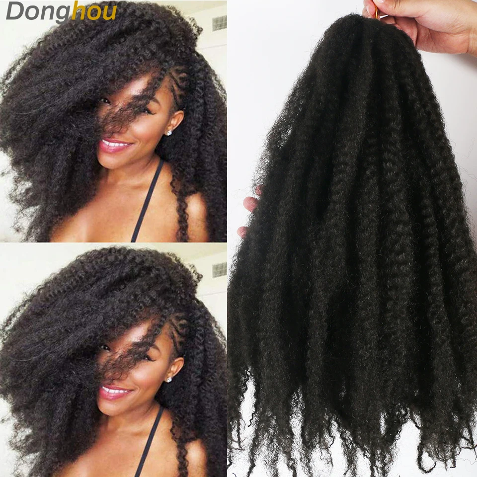 

Marley Braid Hair 18Inch 100g Soft Afro Kinky Curly Crochet Hair Ombre Synthetic Marley Twist Braiding Hair High Temperature