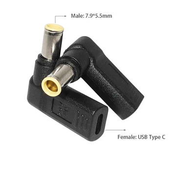 USB C Tipi C Dişi 7.9*5.5mm Erkek USB PD Emulator Tetik Açılı DC Güç adaptör fişi Dönüştürücü Lenovo Thinkpad Dizüstü Bilgisayar için