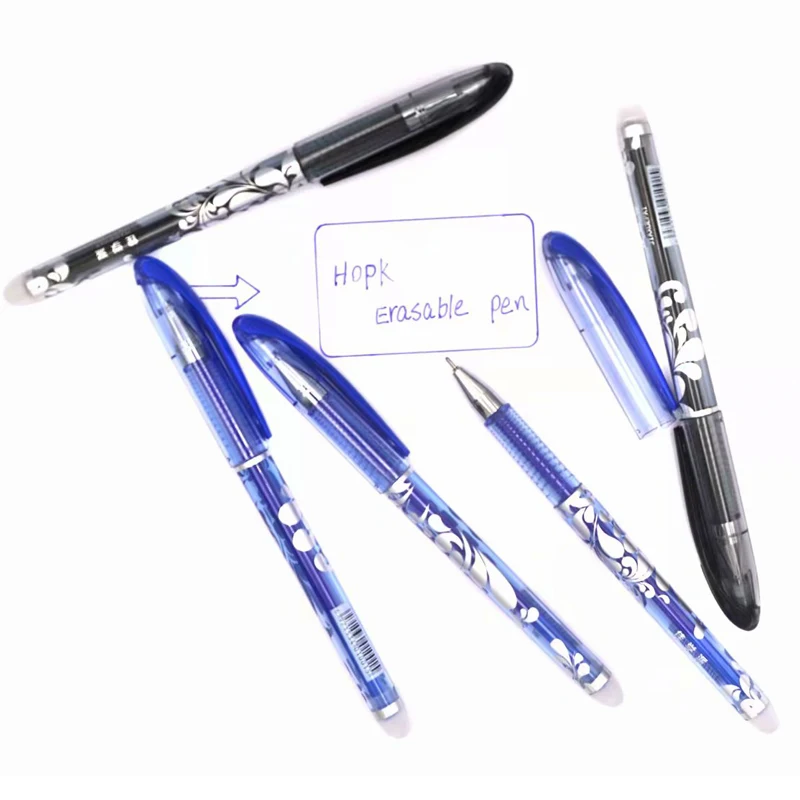 Juego de bolígrafos borrables de lujo, bolígrafos de tinta azul y negra de 0,5mm, suministros escolares, papelería para examen de escritura de