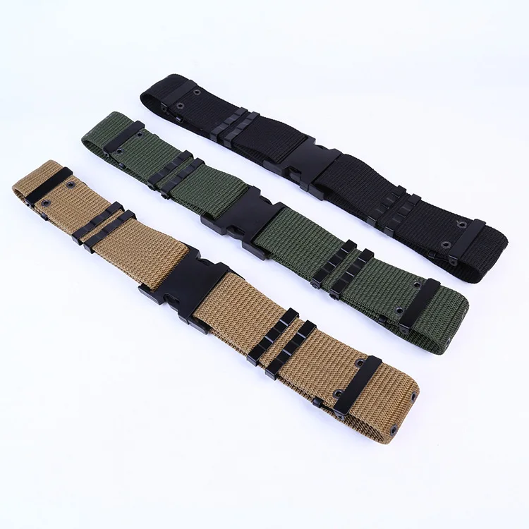 Security Duty Belt Armed Training Tactical Belt Canvas Woven Belt Sports Nylon CS Military Training Buckle Waist Seal