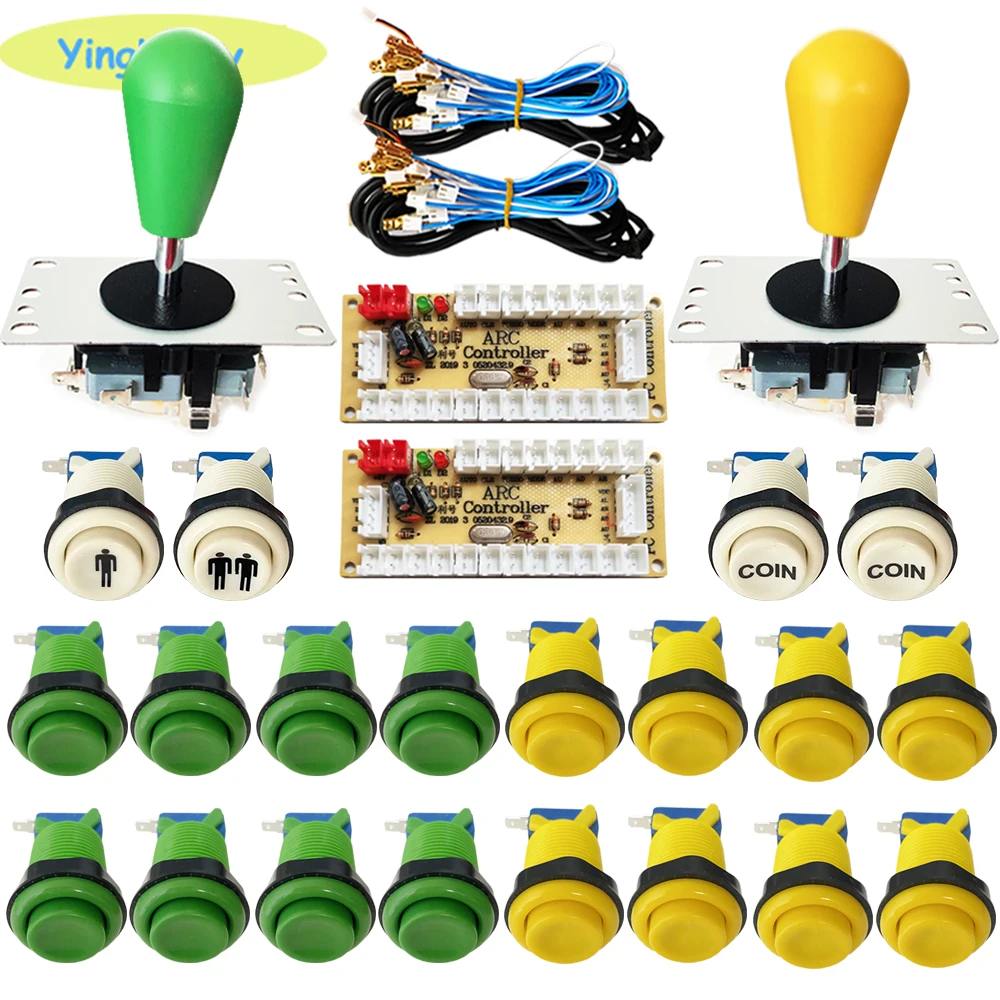 2 player arcade DIY kit with American-style arcade stick happ joystick coin button for arcade machine