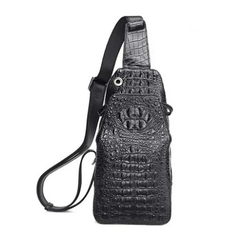 

SL crocodile leather male business and leisure Inclined shoulder bag fashion multi-function Single shoulder bag men bag