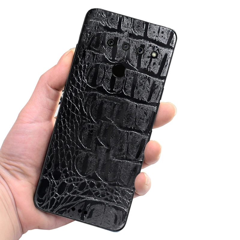 Película de serpiente de cocodrilo de camuflaje 3D, envoltura de piel de teléfono, pegatina de pasta trasera para LG G8 ThinQ 3 Cámara Q70 V50 V40 V35 V30 G7 G6 Q Stylus +