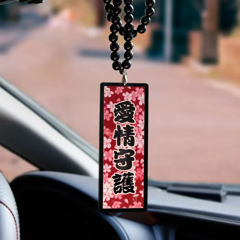 Noizzy Love Bloom Amulet Flower Car Hanging Ornament  Japan Style Auto Accessories for Lady Rearview Mirror Pendant Acrylic Pink