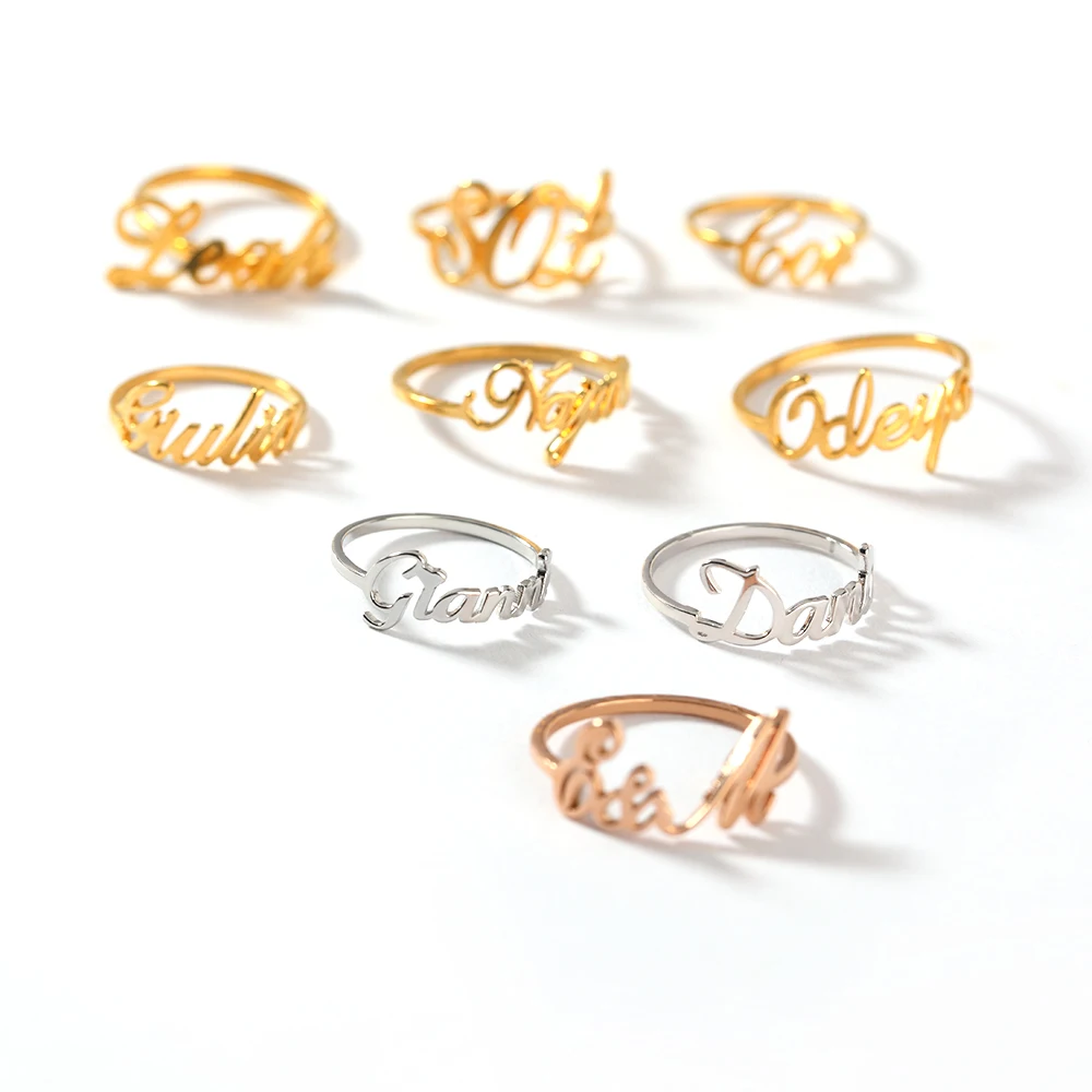 Custom Ring With Name Stainless Steel Personalized Rings for Women Men 2022 Trend Fashion Couple Jewelry Anillos Mujer Bff