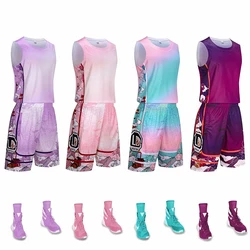 New Arrival Men Basketball Jersey Kit Sports Clothes Quick-dry Women Basketball Jerseys Sets Training suits