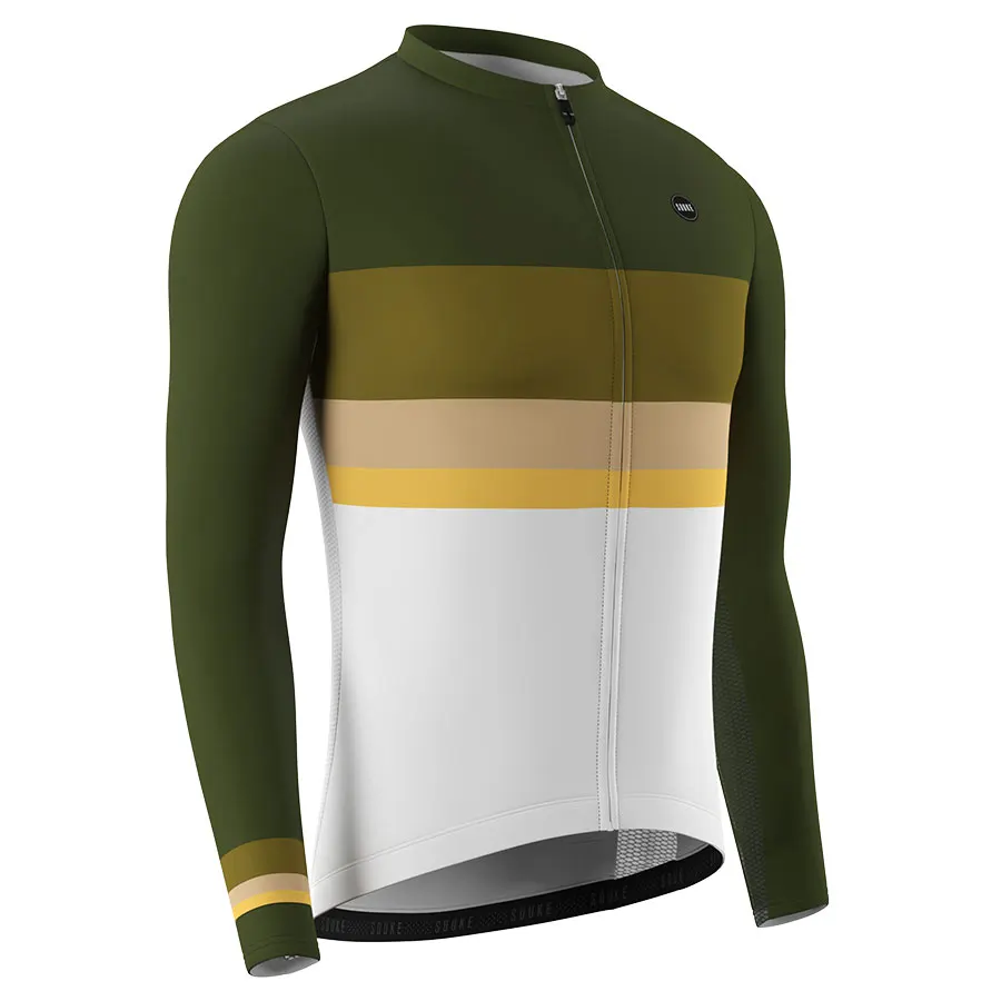 SOUKE Cycling MTB Long Sleeve Cycling Jersey with Proket Men's Road Bike Ciclismo Hombre Quick Dry