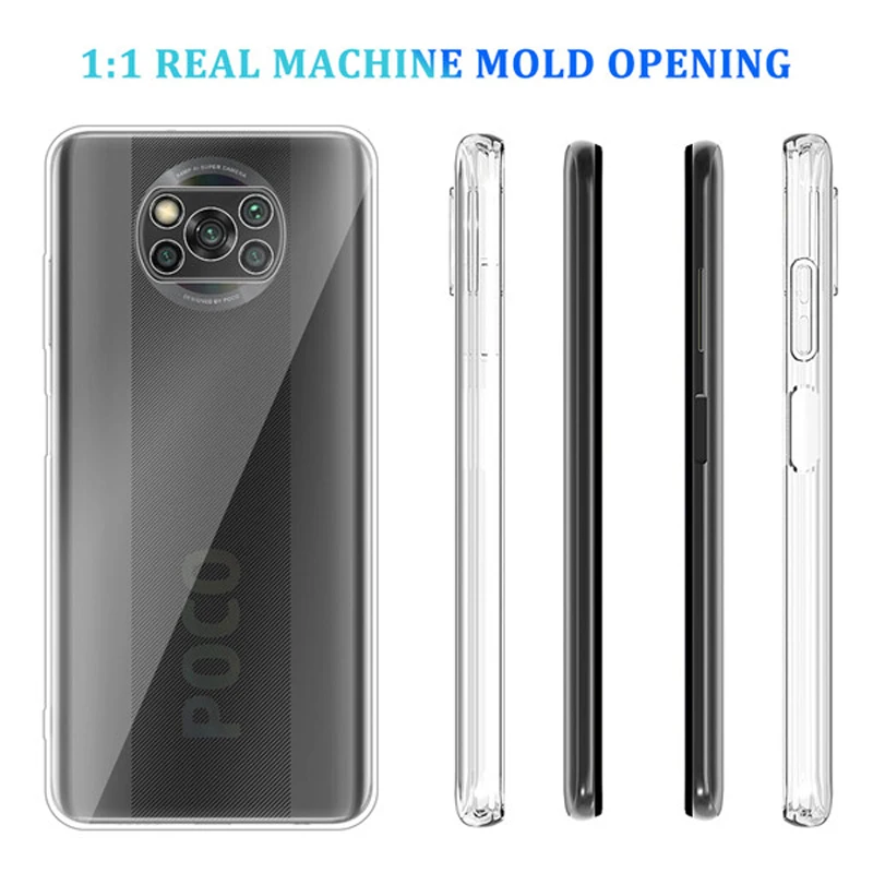 Clear Shockproof Case For Xiaomi 11 POCO X3 NFC M3 M2 10T 9T 10 9 Pro A3 A2 lite Redmi 9T 9 9A 9C 8 8A Note 9 8 Pro 9T 8T Case