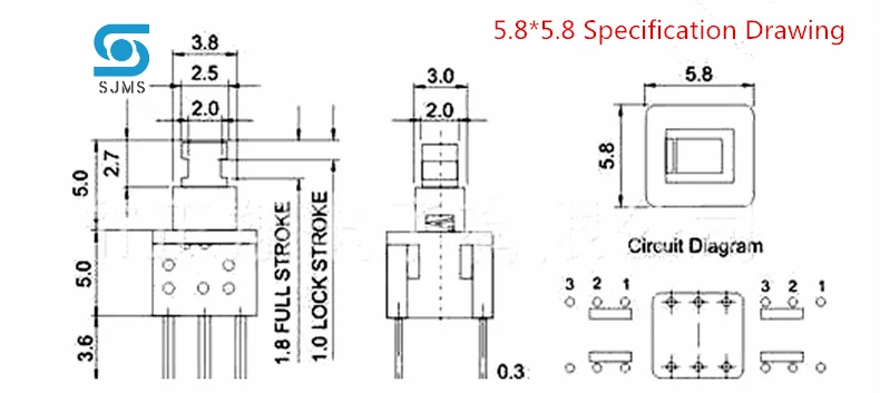 10PCS Tactile Push Button Switch Selbst Verriegelung 5.8*5,8 MM 7*7MM 8*8MM 8.5*8,5 MM Reset Micro Schalter + (10PCS A16 Takt Kappe) – Detail 4