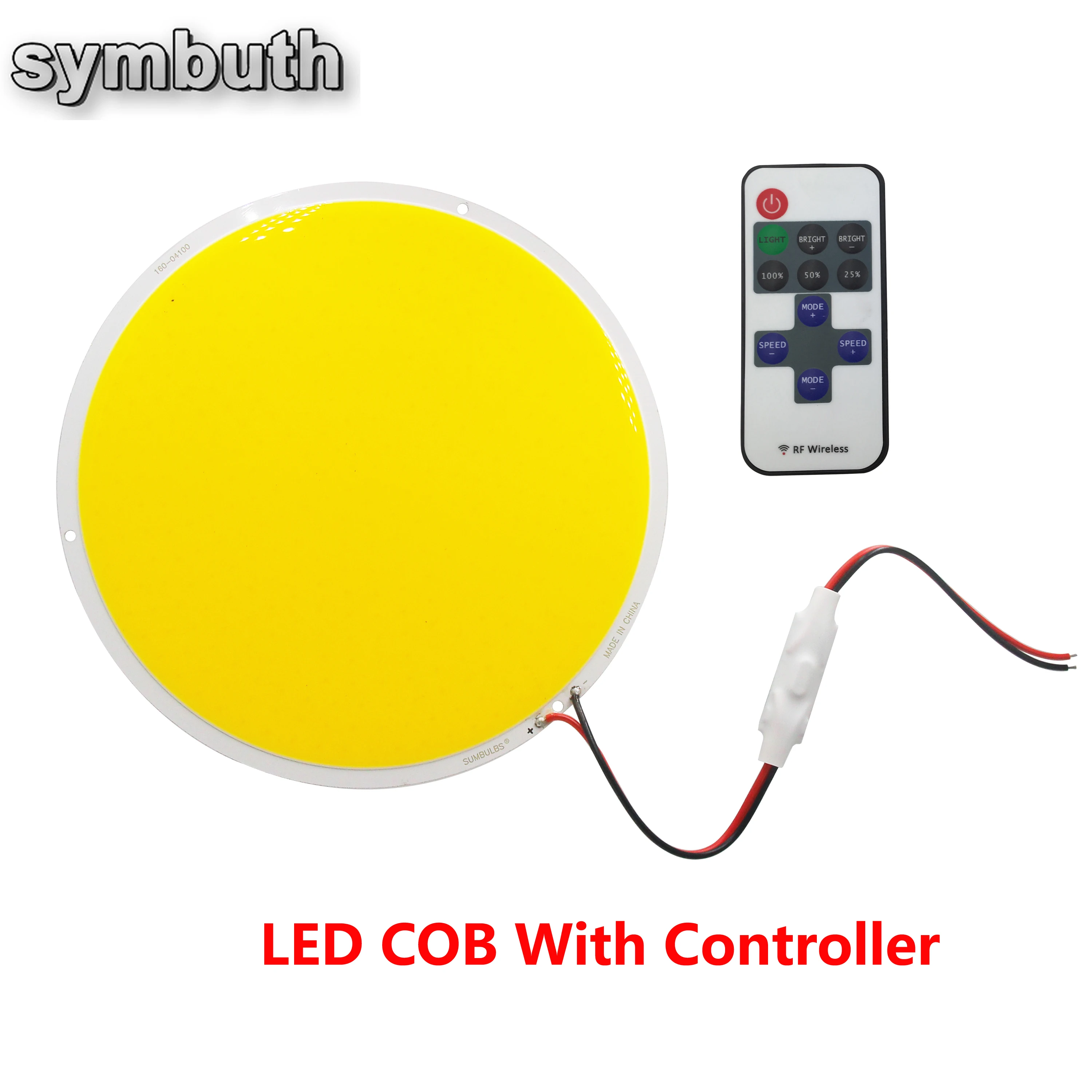 circular led cob fonte de luz com controle remoto regulavel redondo super brilhante dc 160 mm de diametro 12v 01