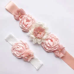 Fashion Luxury Beaded Pearls Handmade Flower Applique Wedding Sashes Bridal Belts For Wedding Dresses