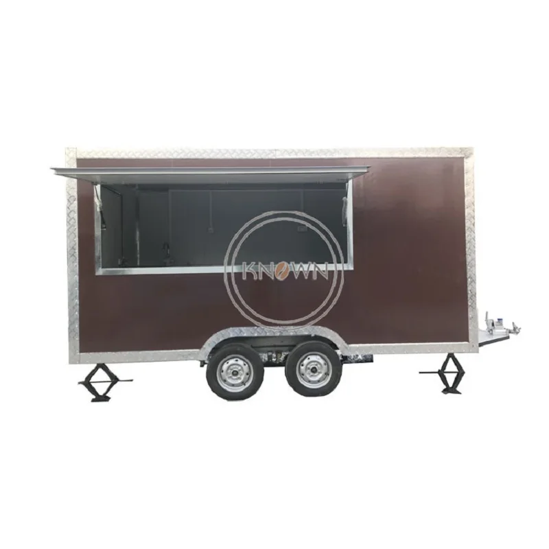 4M length street mobile fast food kiosk cart hot dog vending trailer trucks van for sale