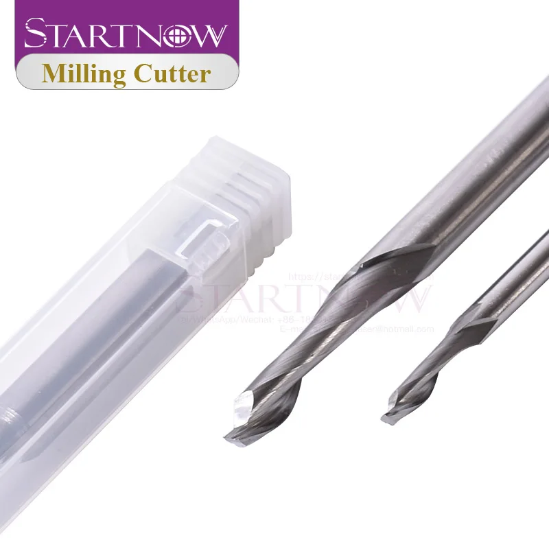 Startnow 5PCS CNC Milling Cutter Aluminum Alloy Tungsten Carbide Steel Material Single Edge Flute Solid End Mill Engraving Bits