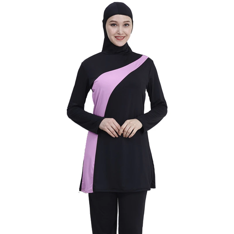 2pc Long Sleeve muslim swimsuit plus size swimwear women muslim swimwear Nylon Burkini Swimming maillot de bain femme musulmane