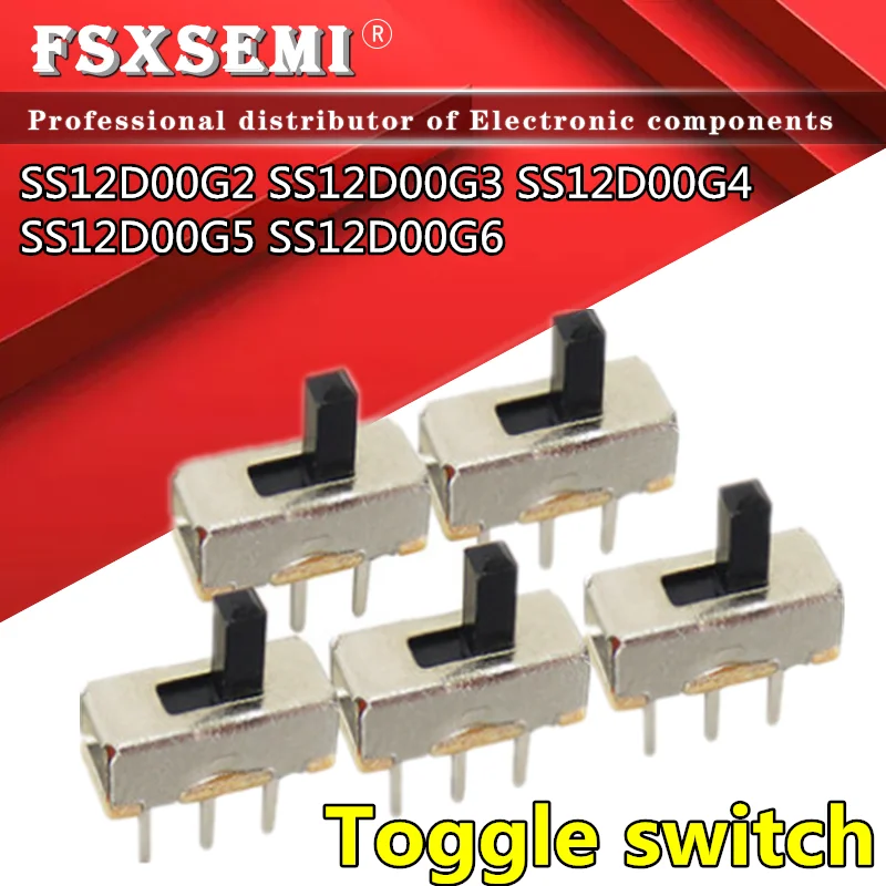 20pcs SS12D00 SS12D00G3 SS12D00G4 SS12D00G5 SS12D00G6  Interruptor on-off mini Slide Switch 1P2T 2mm 3mm 4mm 5mm toggle switch