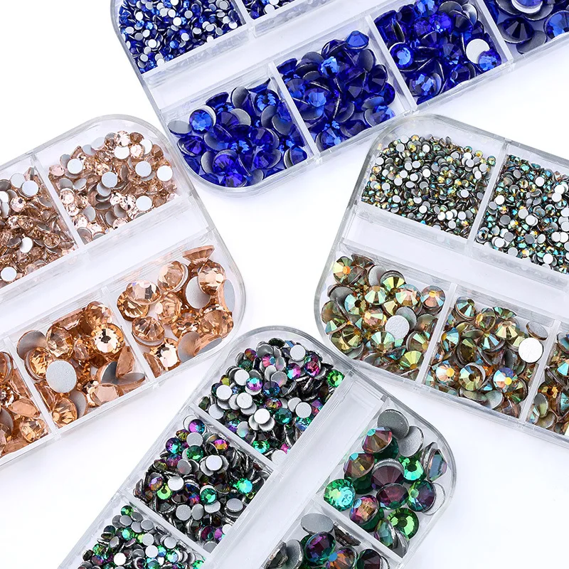 1 box of nail decoration nails rhinestones mixed color AB crystal Strass 3D charm gems non-Hot fix nail manicure accessories