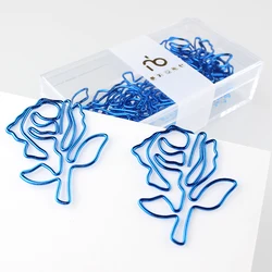 Graffetta per ufficio a forma di graffetta a forma di fiore rosa blu graffette Decorative Clipes De Papel accessori per la tavola dell'ufficio Clip per pianificatore