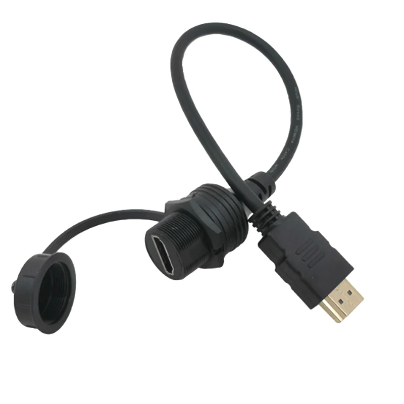 High-Definition HDMI-compatible 2.0 60ZH 4K Male to Female Dashboard Waterproof Car Motorcycle Ship Embedded Extension Cable