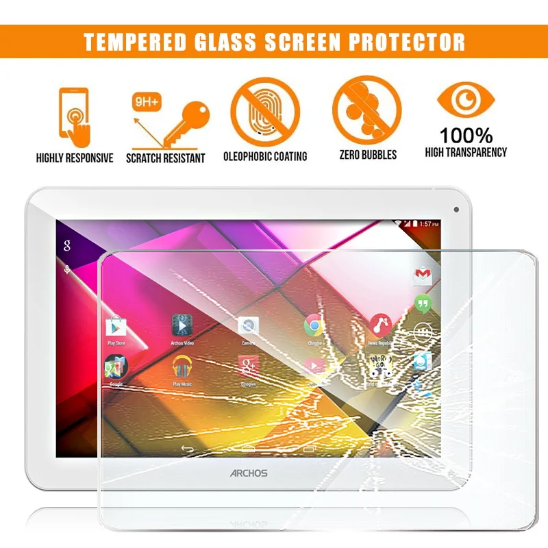 

For ARCHOS 101 Copper Tablet Tempered Glass Screen Protector 9H Premium Scratch Resistant Anti-fingerprint Film Cover