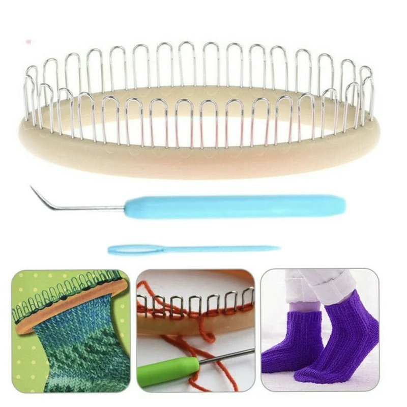 3pcs Sock Weaving Knitting Loom Craft Tools Set Household Knitting Accessories Hat Sleeve Weaver Needle Crochet Pin