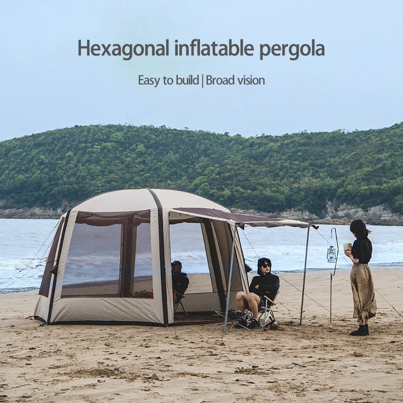 

Inflatable Tent Large Outdoor Canopy Rainproof Sunscreen Awning Outdoor Camping Tent Beach Camping Family Swimming Pool