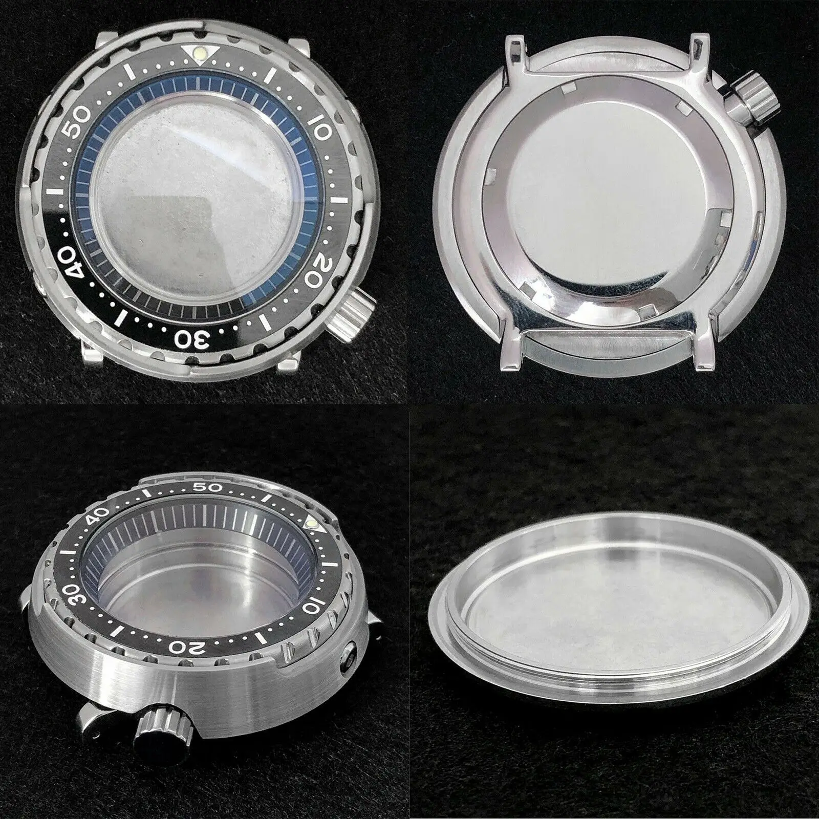 Durable Waterproof 45mm Stainless Steel Mineral Glass Watch Case Replacement For NH35/NH36 Mechanical Movement