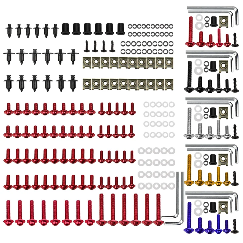 201 PCS Motorcycle Fairing Bolt Screw Nut Clip Kit Bodywork for YZF 600 1000 R1 R6 R3 R15 R25 T-MAX 530 TMAX530 TMAX 500