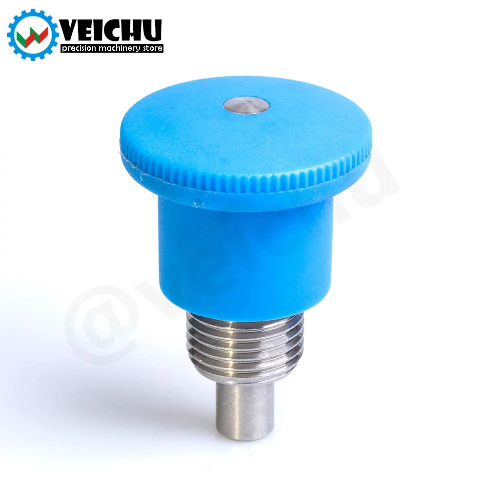 VCN218 Neue Blau Kunststoff Knopf Dübel Edelstahl Mini Rastbolzen Mit Rest Position