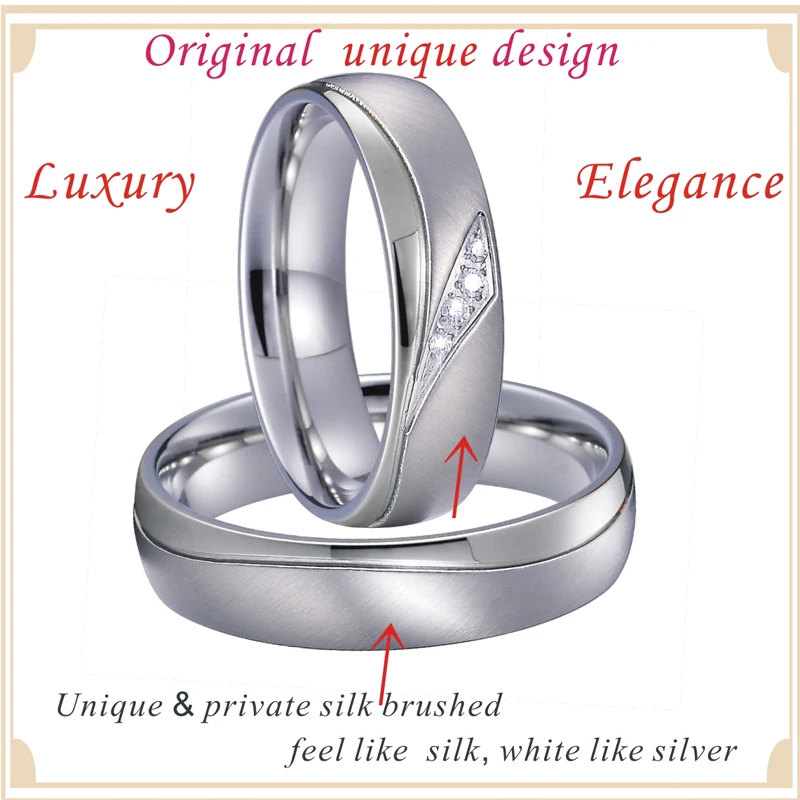 High Quality no fade no rust wedding rings for men and women lovers alliance titanium jewelry promise rings for couples