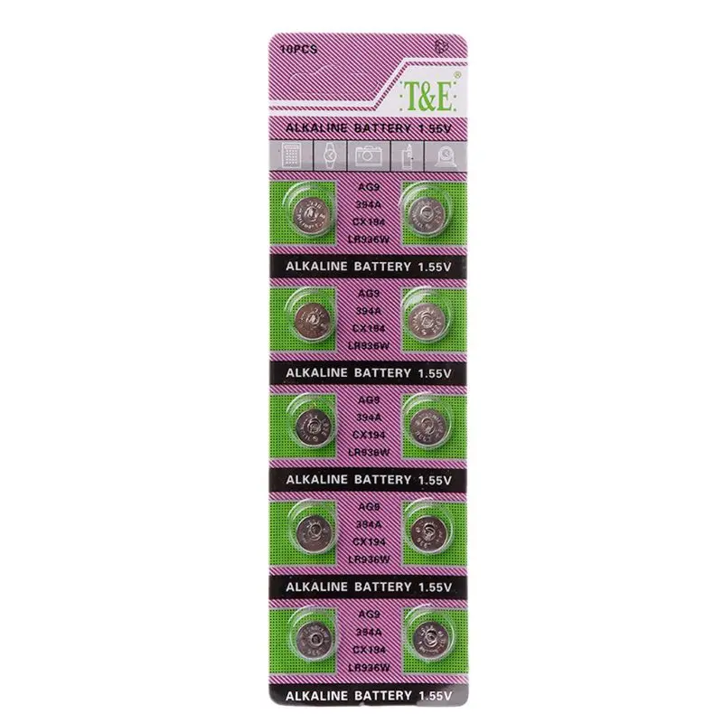 10PCS Alkaline Battery AG9 1.55V Button Coin Cell Watch Batteries LR936 394 SR936SW 194 V394 Control Remote