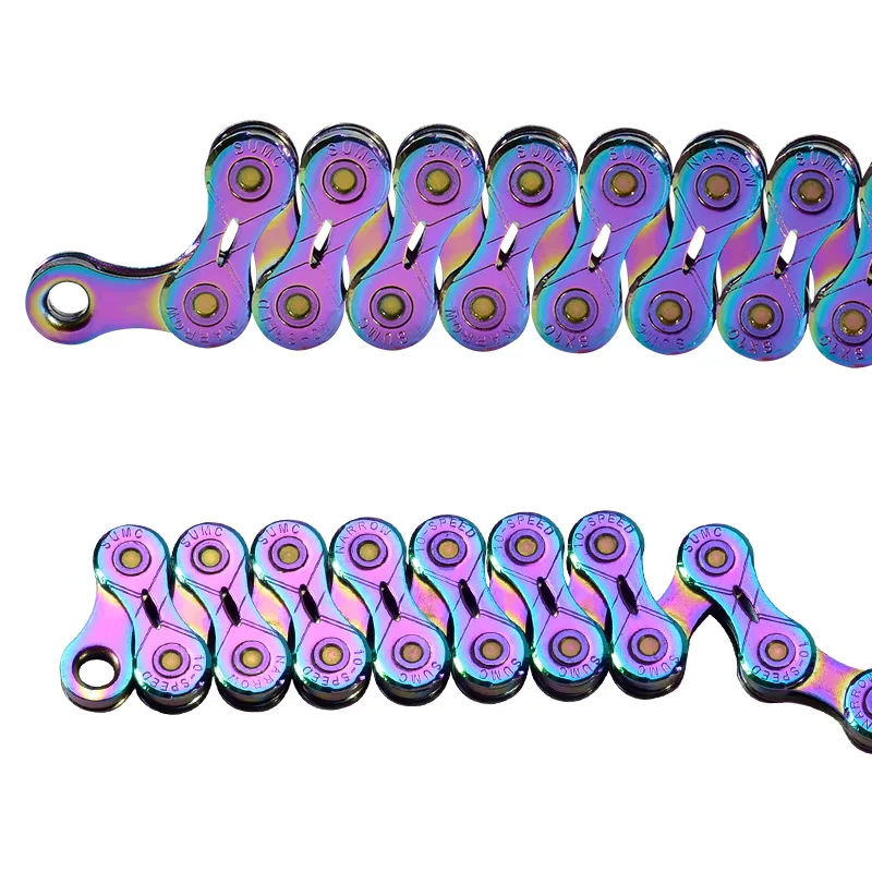 SUMC 9 10 11 12 Speed Rainbow Chain X9/10/11/12EL Colorful Chain MTB Mountain Road Bicycle Chain For Shimano SRAM Campagnolo