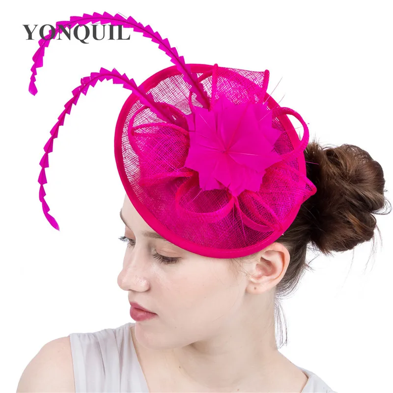 

Wedding Fascinator Feather Flower Sinamay Fascinator Hats On Hairbands Party Church Occasion Show Accessoeries SYF112