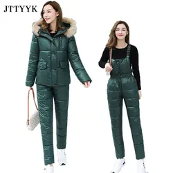 One Piece Ski Jumpsuit Skiing Pant Sets Tracksuits Overalls Bodysuit Women Outdoor Snow Suits Parka Female Jacket Winter 2-piece