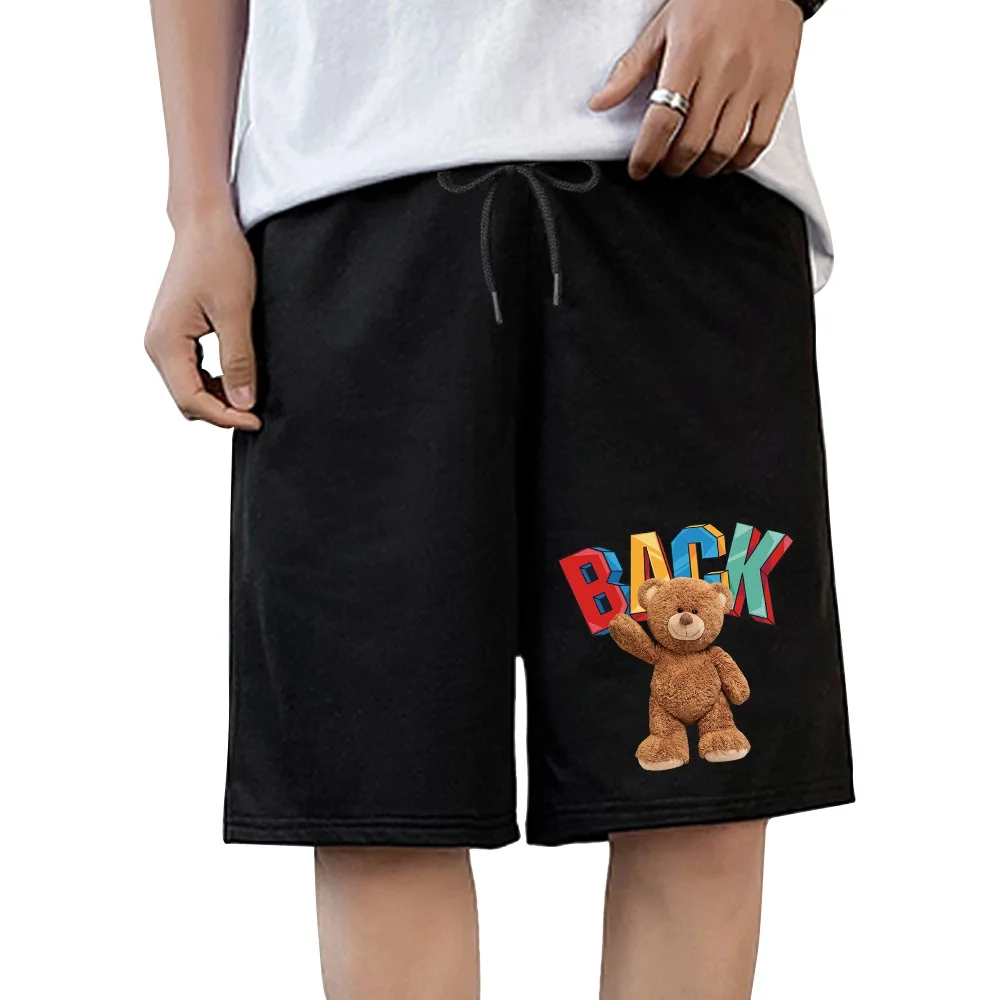 Summer Shorts Men Casual Fashion Male Shorts Cute Bear Printed Fitness Workout Beach Shorts Comfortable Trend Five-point Pants