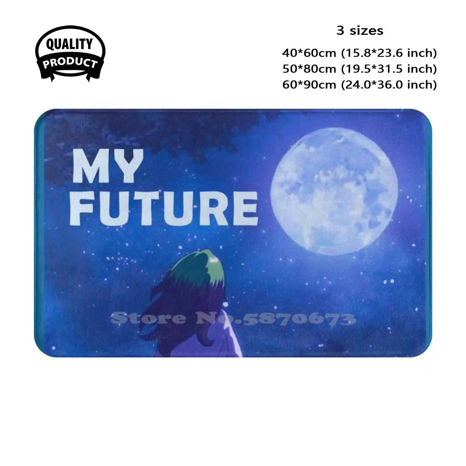 My Future V1 Soft Cushion Home Carpet Door Mat Car Rug Spotify My Future Music Pop Bury A Friend Song 2020 Bad Guy Moon