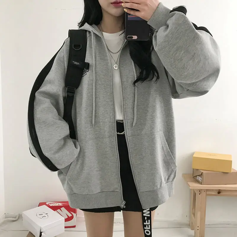 Oversized Hoodies Women Casual Long Sleeve Loose Sweatshirts Female Harajuku Street Boyfriend Style Sweatshirt Fleece Clothes