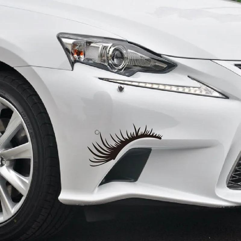 Car Headlight Eyebrow Eyelash Sticker  Bumper  Decorative Personality Fashionable Reflective Exterior Decoration for Men Women