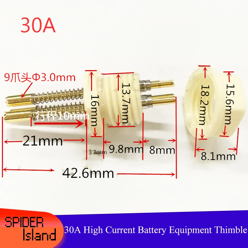 5pcs 30A High Current Needle 26650 High Current Aging Test 30A Battery Equipment Thimble 30 A High Current probe Pin