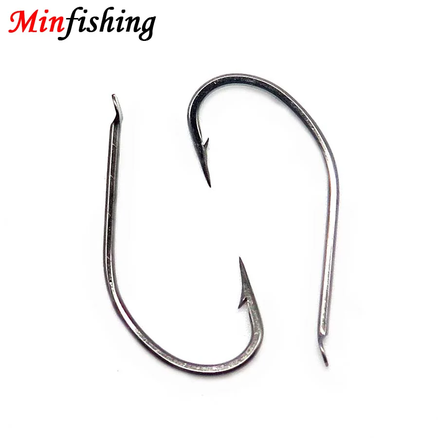 

50 ~ 100 PCS/Box Flat Head Fishing Hook WS High Carbon Steel Barbed Hook River Rock with Sizes 1~18#