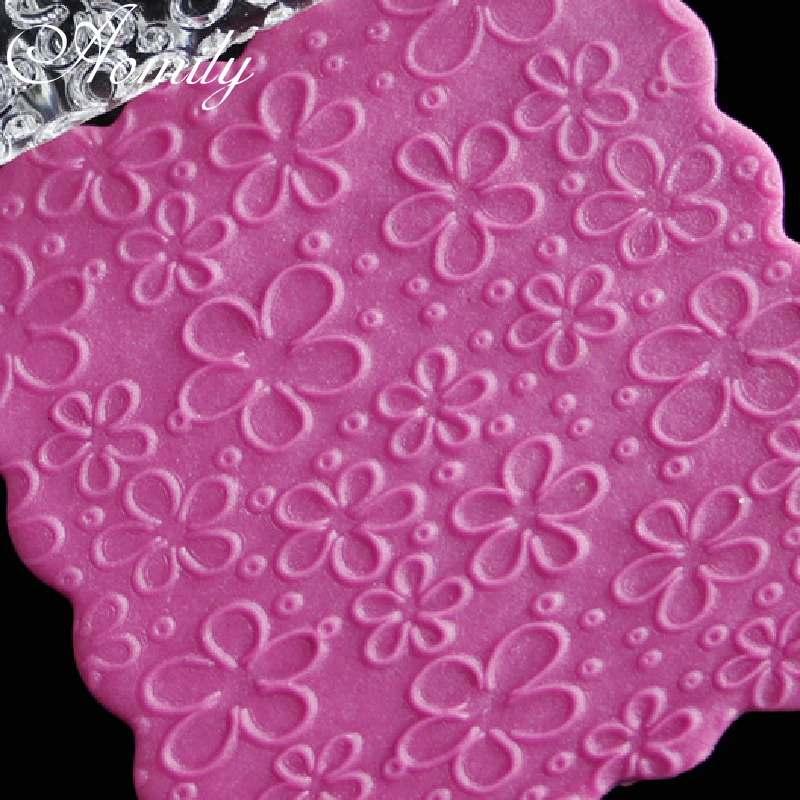 Amoliy Transparent Acrylic Plum Blossom Pattern Rolling Pin Polymer Clay Tool Embossing Cake Decorating Tools Chocolate Mold