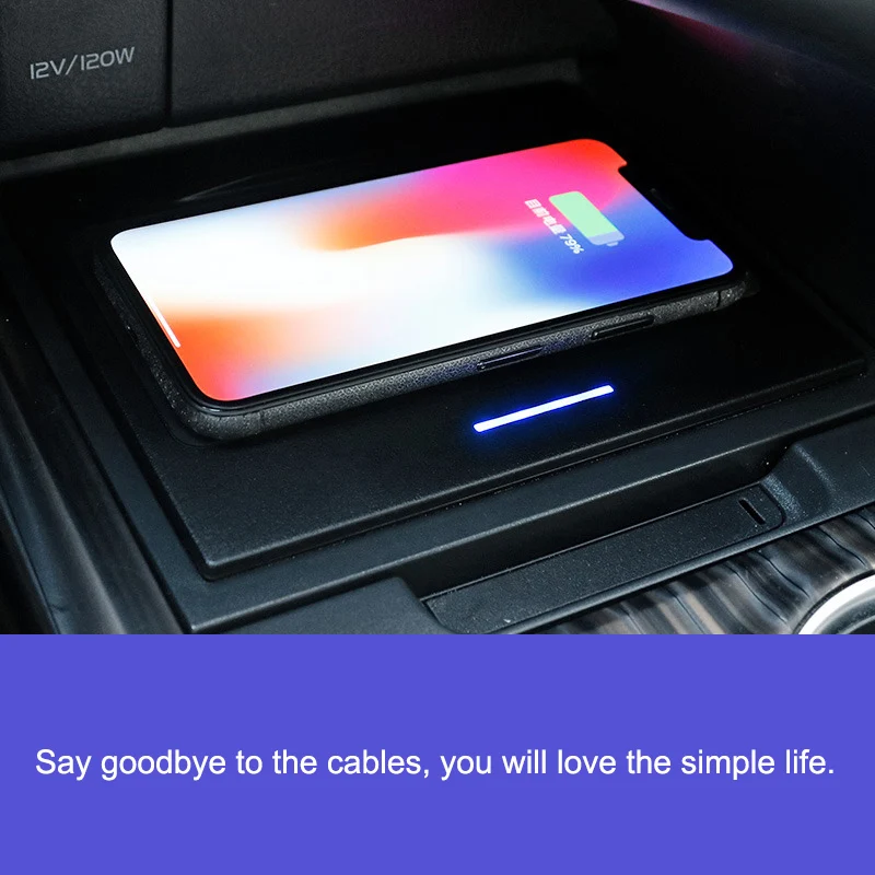 QHCP Wireless Car Charger Panel On-board Phone Holder Charging Quick Fast Charging Board Pad For Toyota Camry 18-21 Accessories