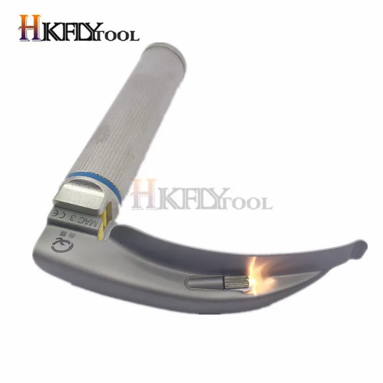 Bambino Anestesia gola specchio HA CONDOTTO LA luce Intubazione in acciaio inox Laringoscopio Adulto bambino In Fibra ottica Strumento di Rilevamento di Gola